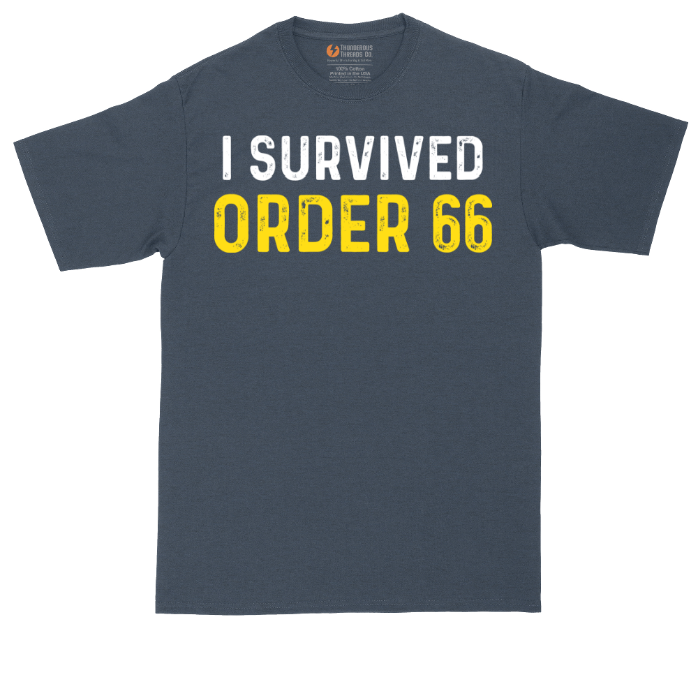 I Survived Order 66 tall t-shirt for men in Heather Navy