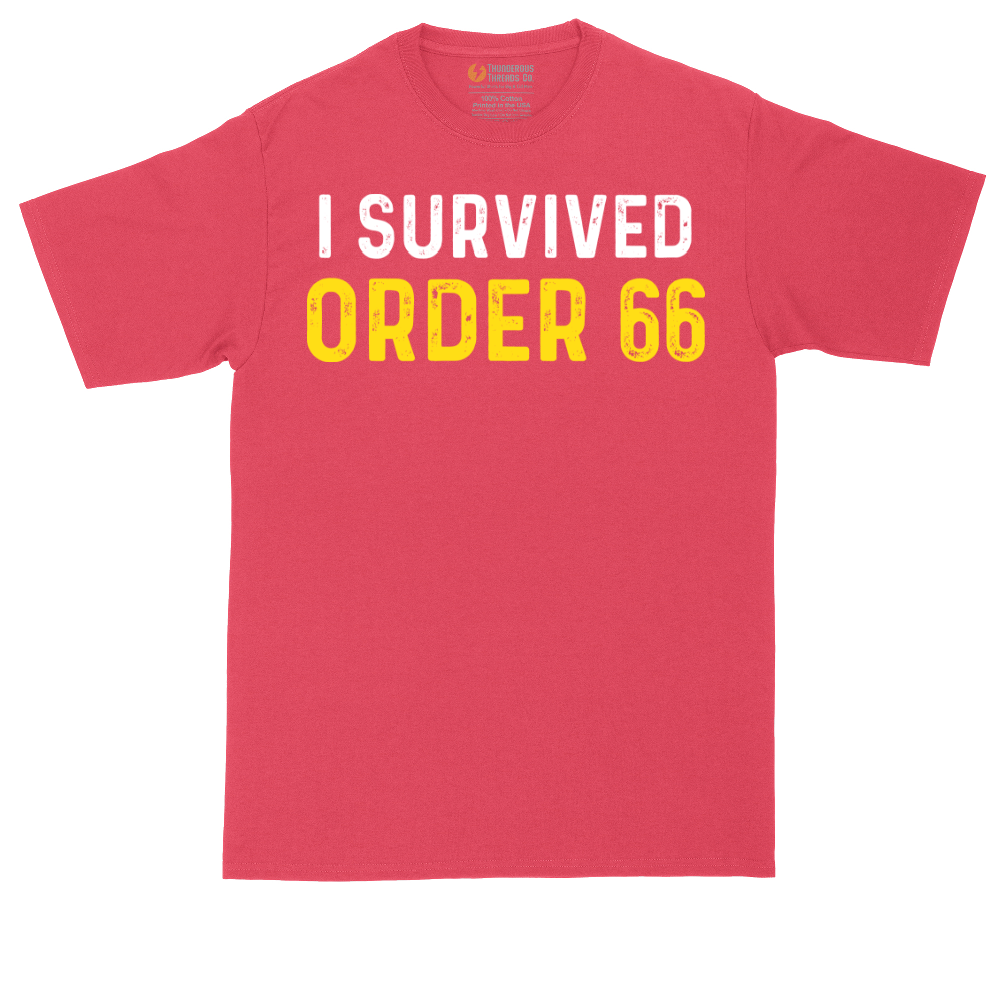 I Survived Order 66 tall t-shirt for men in Heather Red