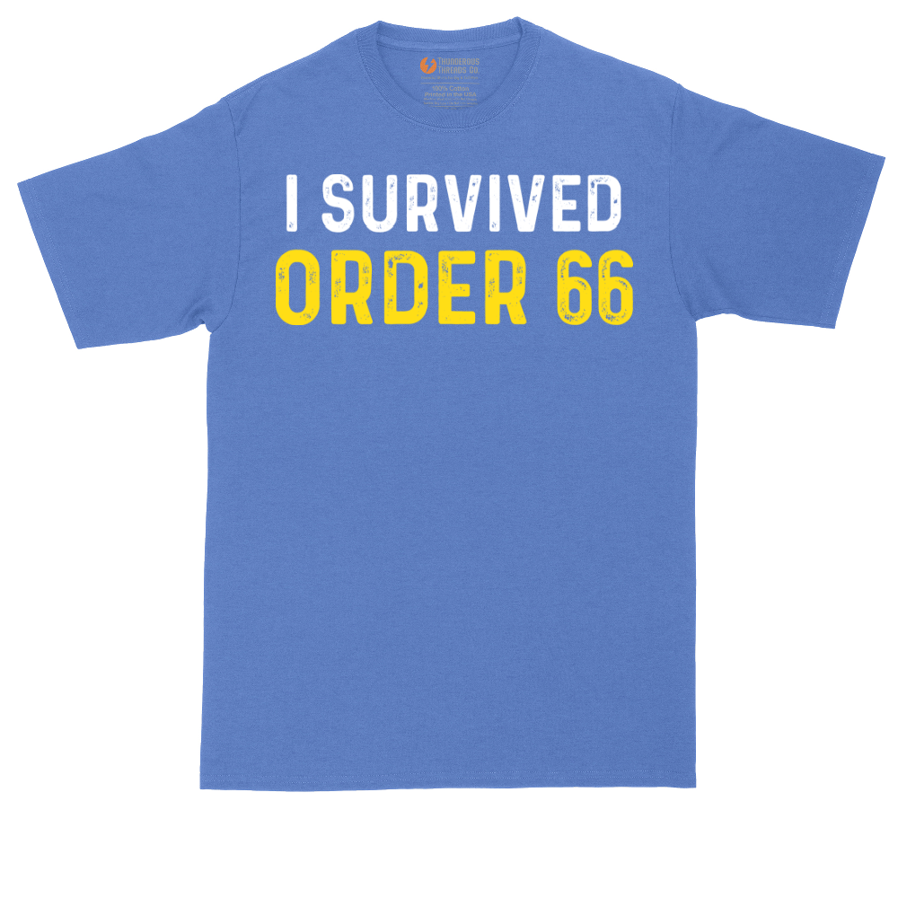 I Survived Order 66 tall t-shirt for men in Heather Royal