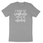 I Think My Soulmate Might Be Alcohol Ladies Short Sleeve Tee - Granite Heather