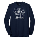I Think My Soulmate Might Be Alcohol Long Sleeve Tee - Navy