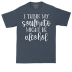 I Think My Soulmate Might Be Alcohol tall t-shirt for men in Heather Navy