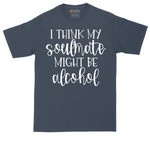 I Think My Soulmate Might Be Alcohol tall t-shirt for men in Heather Navy