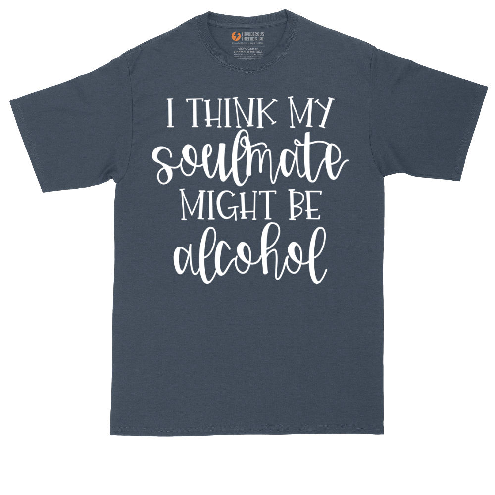 I Think My Soulmate Might Be Alcohol tall t-shirt for men in Heather Navy