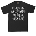 I Think My Soulmate Might Be Alcohol tall t-shirt for men in Jet Black