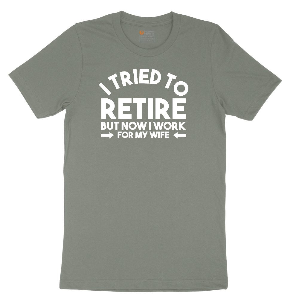 I Tried to Retire Now I Work for My Wife Ladies Short Sleeve Tee - Bamboo Blackout
