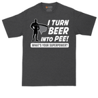 I Turn Bee Into Pee That is My Superpower tall t-shirt for men in Dark Heather Grey