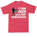 I Turn Bee Into Pee That is My Superpower tall t-shirt for men in Heather Red