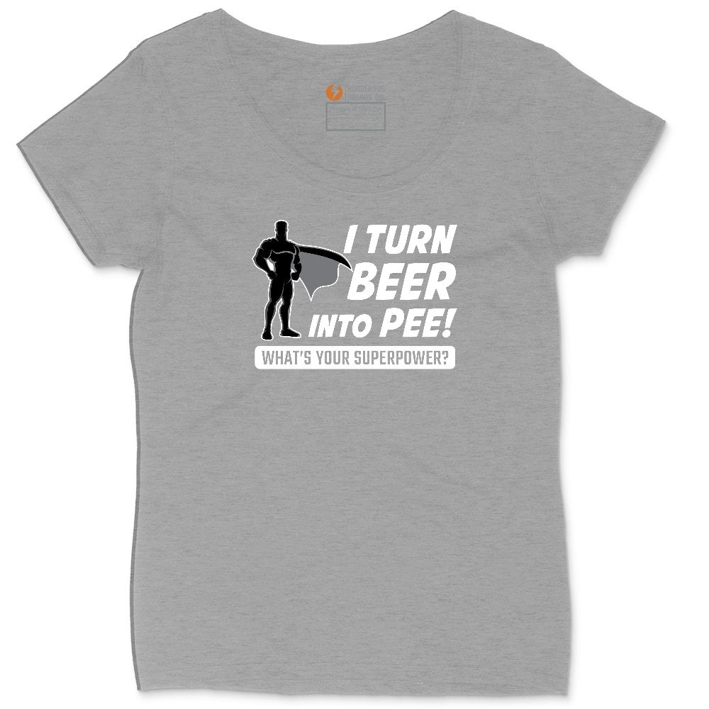 I Turn Beer Into Pee Ladies Curvy Tee - Granite Heather