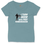 I Turn Beer Into Pee Ladies Curvy Tee - Surf Blackout