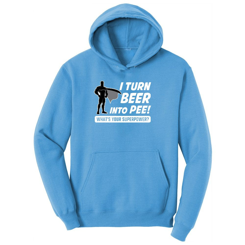 I Turn Beer Into Pee Ladies Hoodie - Aquatic Blue