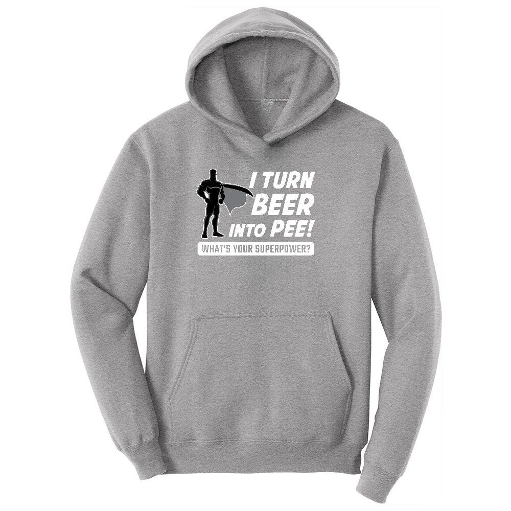 I Turn Beer Into Pee Ladies Hoodie - Athletic Heather