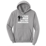 I Turn Beer Into Pee Ladies Hoodie - Athletic Heather