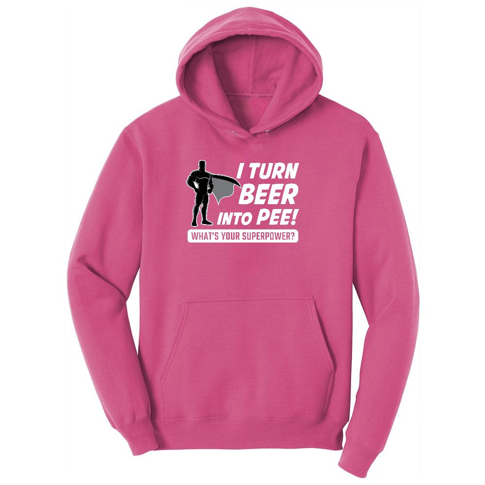 I Turn Beer Into Pee Ladies Hoodie - Sangria