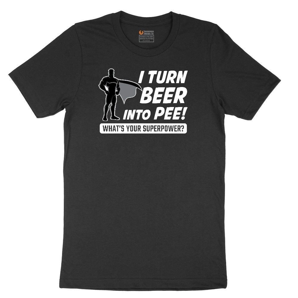 I Turn Beer Into Pee Ladies Short Sleeve Tee - Black