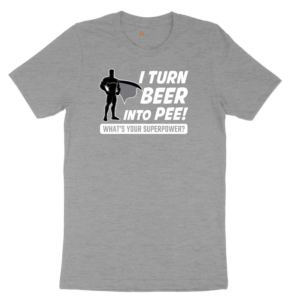 I Turn Beer Into Pee Ladies Short Sleeve Tee - Granite Heather