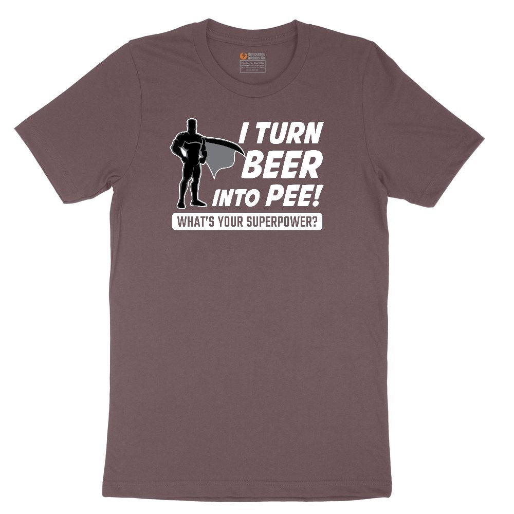 I Turn Beer Into Pee Ladies Short Sleeve Tee - Sangria Blackout
