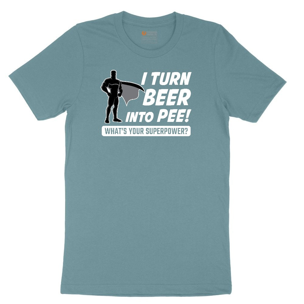 I Turn Beer Into Pee Ladies Short Sleeve Tee - Surf Blackout