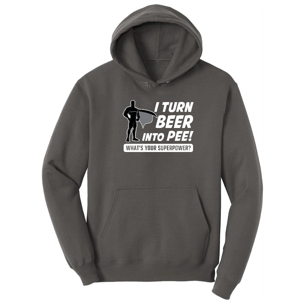 I Turn Beer Into Pee Hoodie - Charcoal