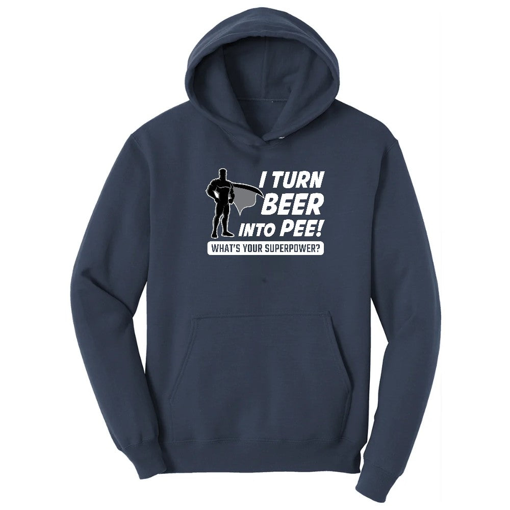 I Turn Beer Into Pee Hoodie - Navy