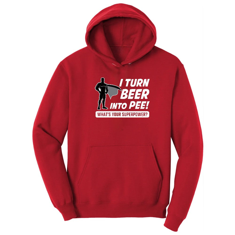 I Turn Beer Into Pee Hoodie - Red
