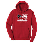 I Turn Beer Into Pee Hoodie - Red