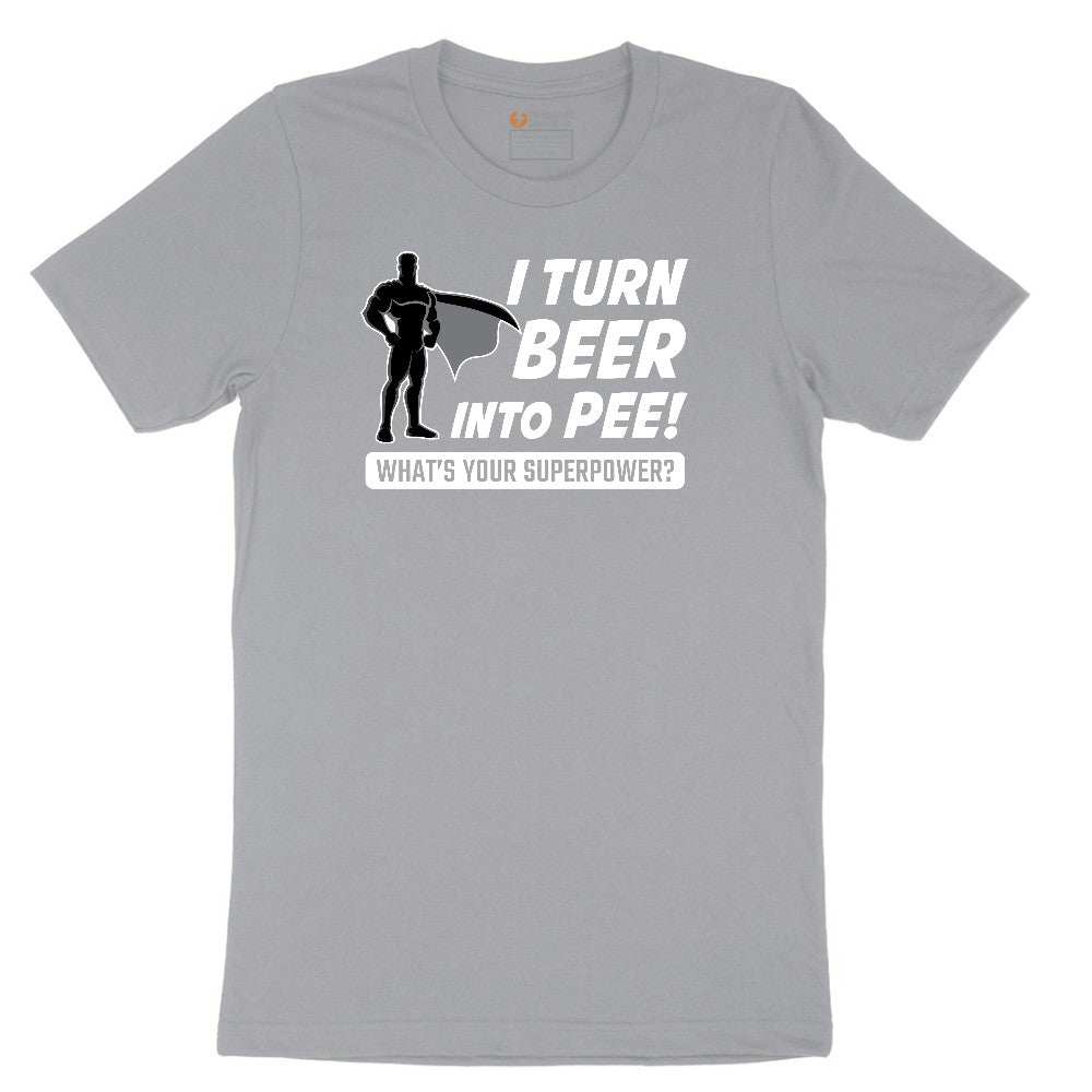 I Turn Beer Into Pee Short Sleeve Tee - Athletic Heather Grey