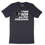 I Turn Beer Into Pee Short Sleeve Tee - Deep Navy