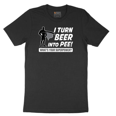I Turn Beer Into Pee Short Sleeve Tee - Jet Black