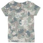 I Went Outside Once and the Graphics Weren't that Good - Mens & Ladies T-Shirt Ladies Curvy Tee - Vintage Camo