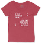 I Went Outside Once and the Graphics Weren't that Good - Mens & Ladies T-Shirt Ladies Curvy Tee - Vintage Red