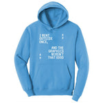 I Went Outside Once and the Graphics Weren't that Good - Mens & Ladies T-Shirt Ladies Hoodie - Aquatic Blue