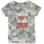 I Would Totally Be the First To Turn Into a Zombie Ladies Curvy Tee - Vintage Camo