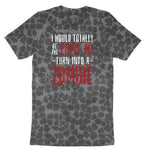 I Would Totally Be the First To Turn Into a Zombie Ladies Short Sleeve Tee - Black Leopard