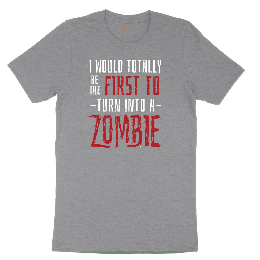 I Would Totally Be the First To Turn Into a Zombie Youth Short Sleeve Tee - Athletic Heather