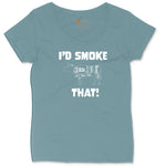 I'd Smoke That Beef Version Ladies Curvy Tee - Surf Blackout
