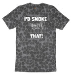 I'd Smoke That Beef Version Ladies Short Sleeve Tee - Black Leopard