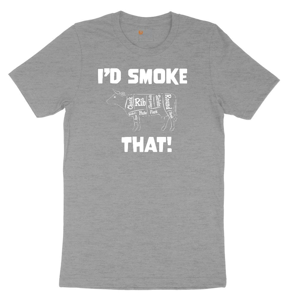 I'd Smoke That Beef Version Ladies Short Sleeve Tee - Granite Heather