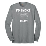I'd Smoke That Beef Version Long Sleeve Tee - Athletic Grey