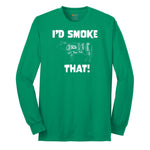 I'd Smoke That Beef Version Long Sleeve Tee - Kelly Green
