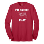 I'd Smoke That Beef Version Long Sleeve Tee - Red