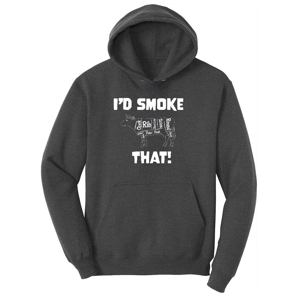I'd Smoke That Beef Version Youth Hoodie - Dark Heather Grey