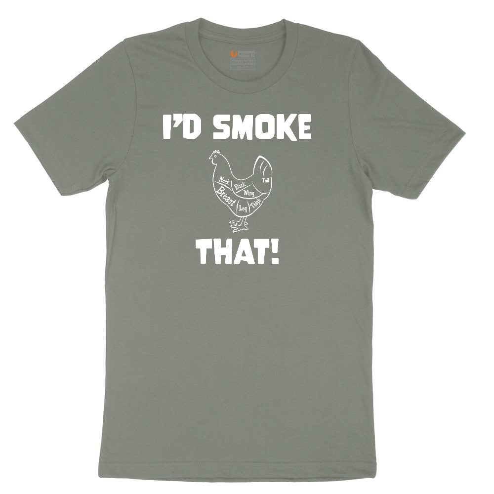 I'd Smoke That Chicken Version Ladies Short Sleeve Tee - Bamboo Blackout