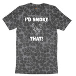 I'd Smoke That Chicken Version Ladies Short Sleeve Tee - Black Leopard