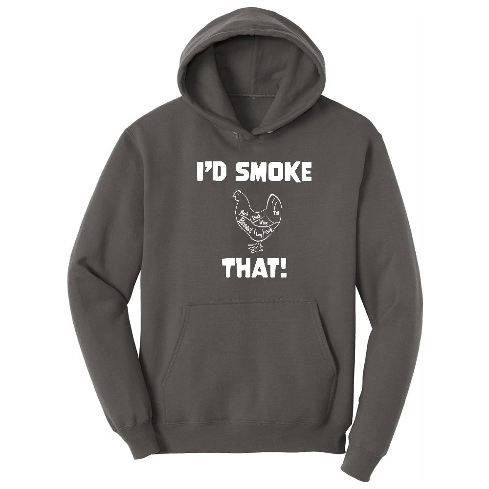 I'd Smoke That Chicken Version Hoodie - Charcoal