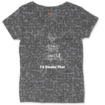 I'd Smoke That Meat Chart Version Ladies Curvy Tee - Black Leopard