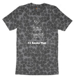 I'd Smoke That Meat Chart Version Ladies Short Sleeve Tee - Black Leopard