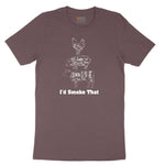 I'd Smoke That Meat Chart Version Ladies Short Sleeve Tee - Sangria Blackout