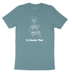 I'd Smoke That Meat Chart Version Ladies Short Sleeve Tee - Surf Blackout