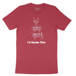 I'd Smoke That Meat Chart Version Ladies Short Sleeve Tee - Vintage Red